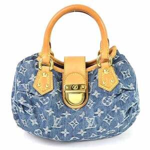 Louis Vuitton Monogram Denim Pleaty Blue Handbag Canvas
